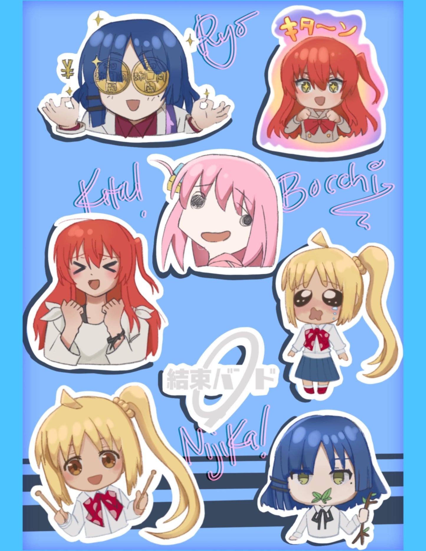 Bocchi the Rock! Kessoku Band Sticker Set