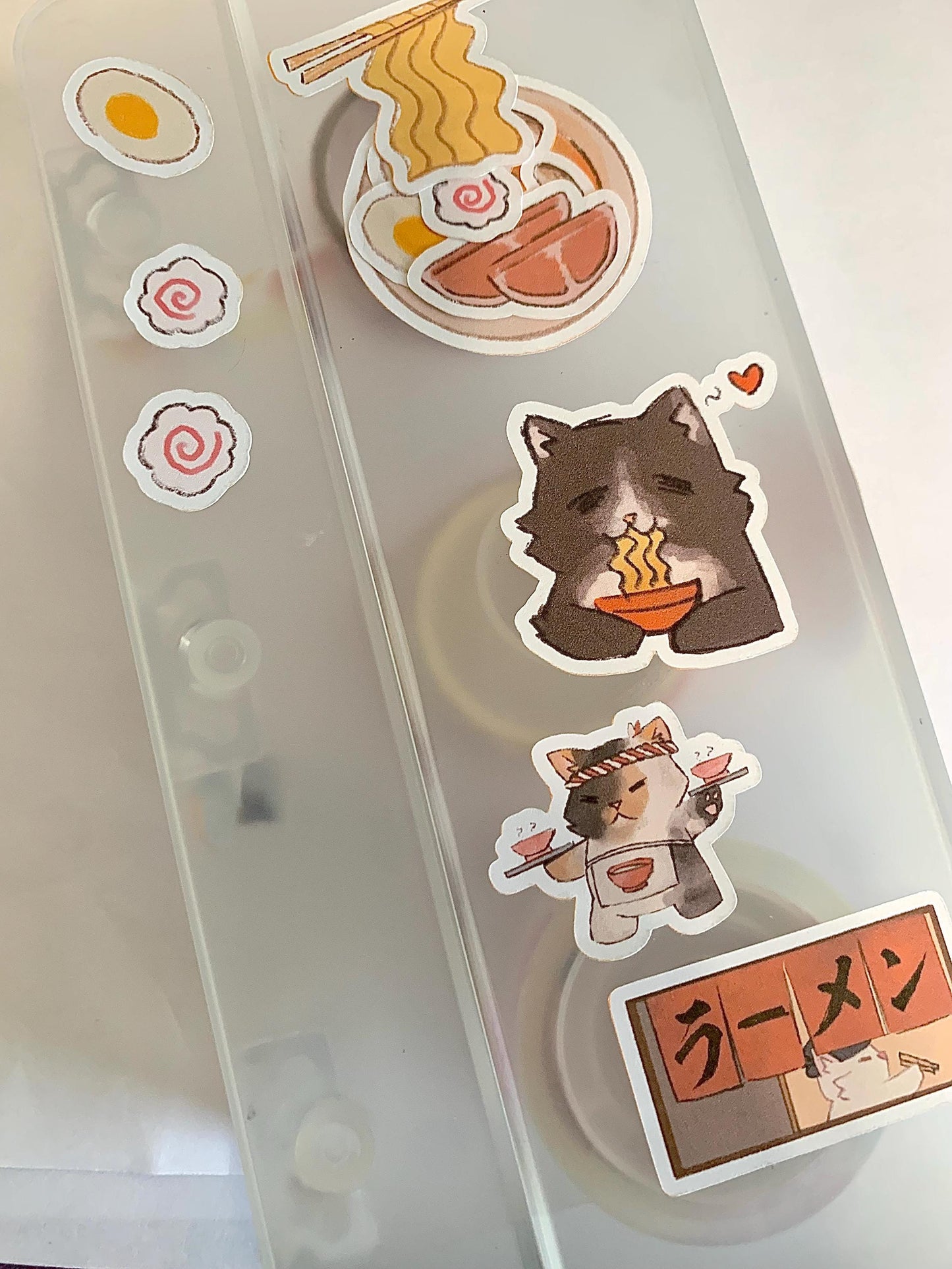 Ramen Shop Cat stickers | colorful mini sticker sheet