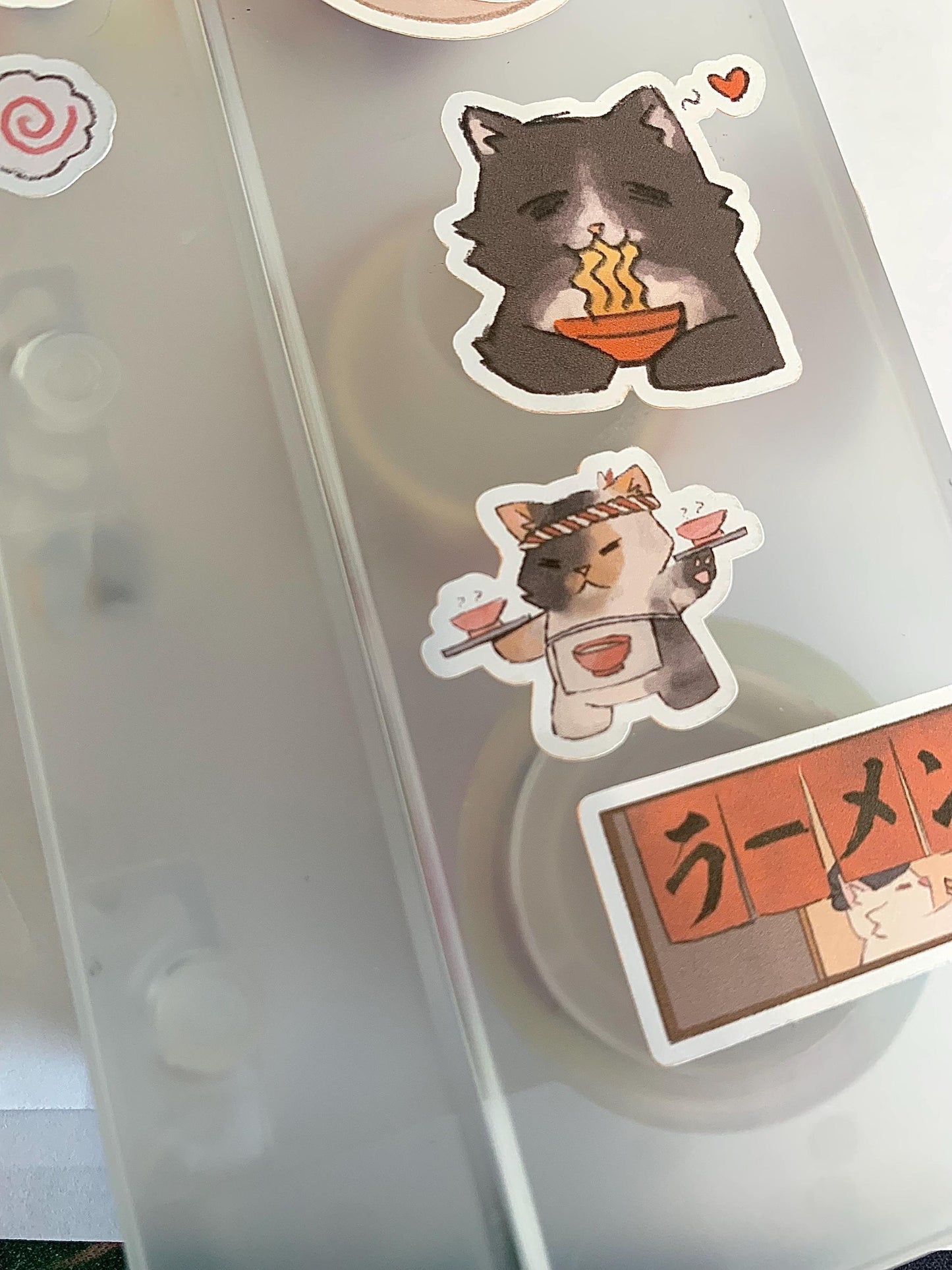 Ramen Shop Cat stickers | colorful mini sticker sheet