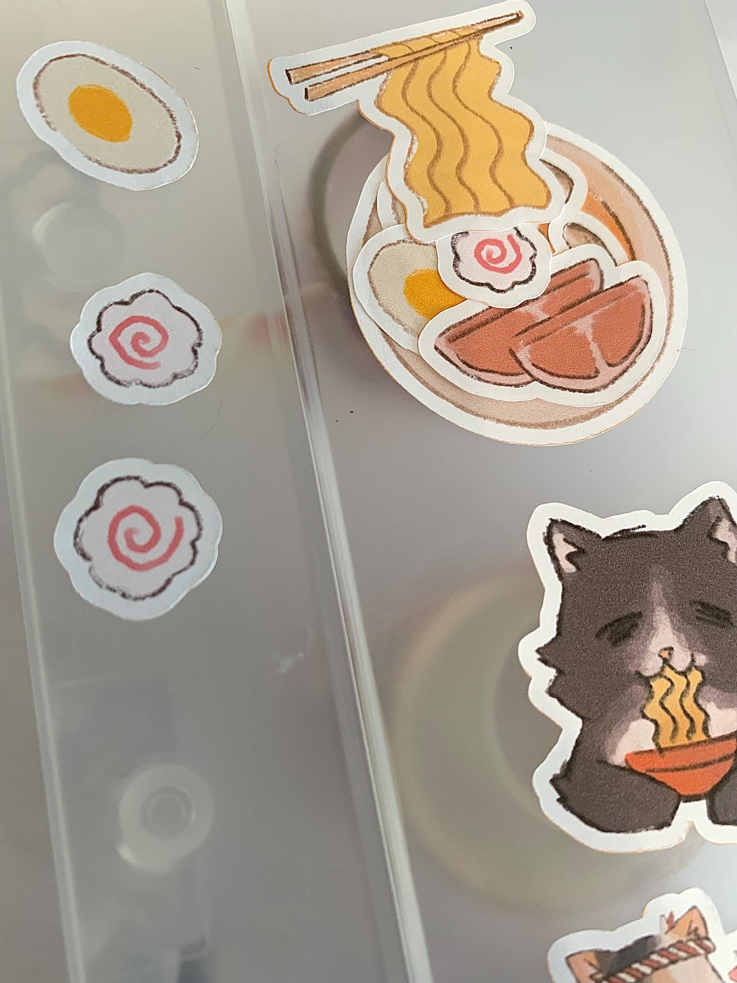 Ramen Shop Cat stickers | colorful mini sticker sheet
