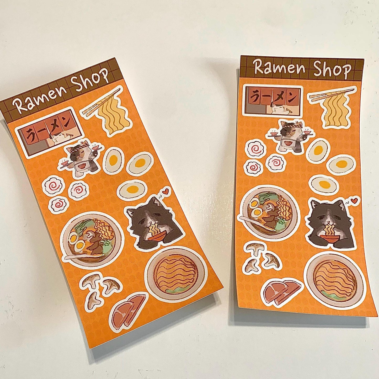 Ramen Shop Cat stickers | colorful mini sticker sheet