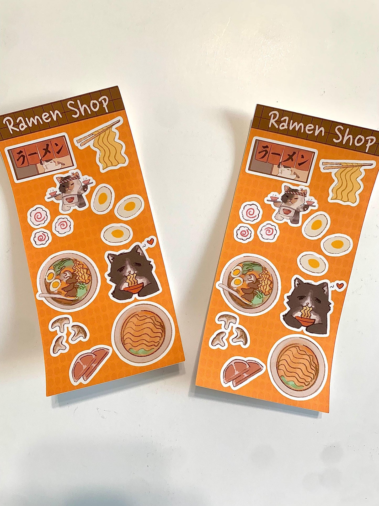 Ramen Shop Cat stickers | colorful mini sticker sheet