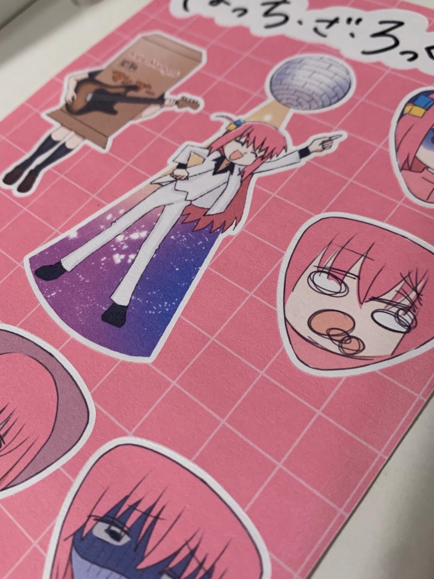 Bocchi the Rock! Bocchi Anime Sticker Sheet Funny Faces version