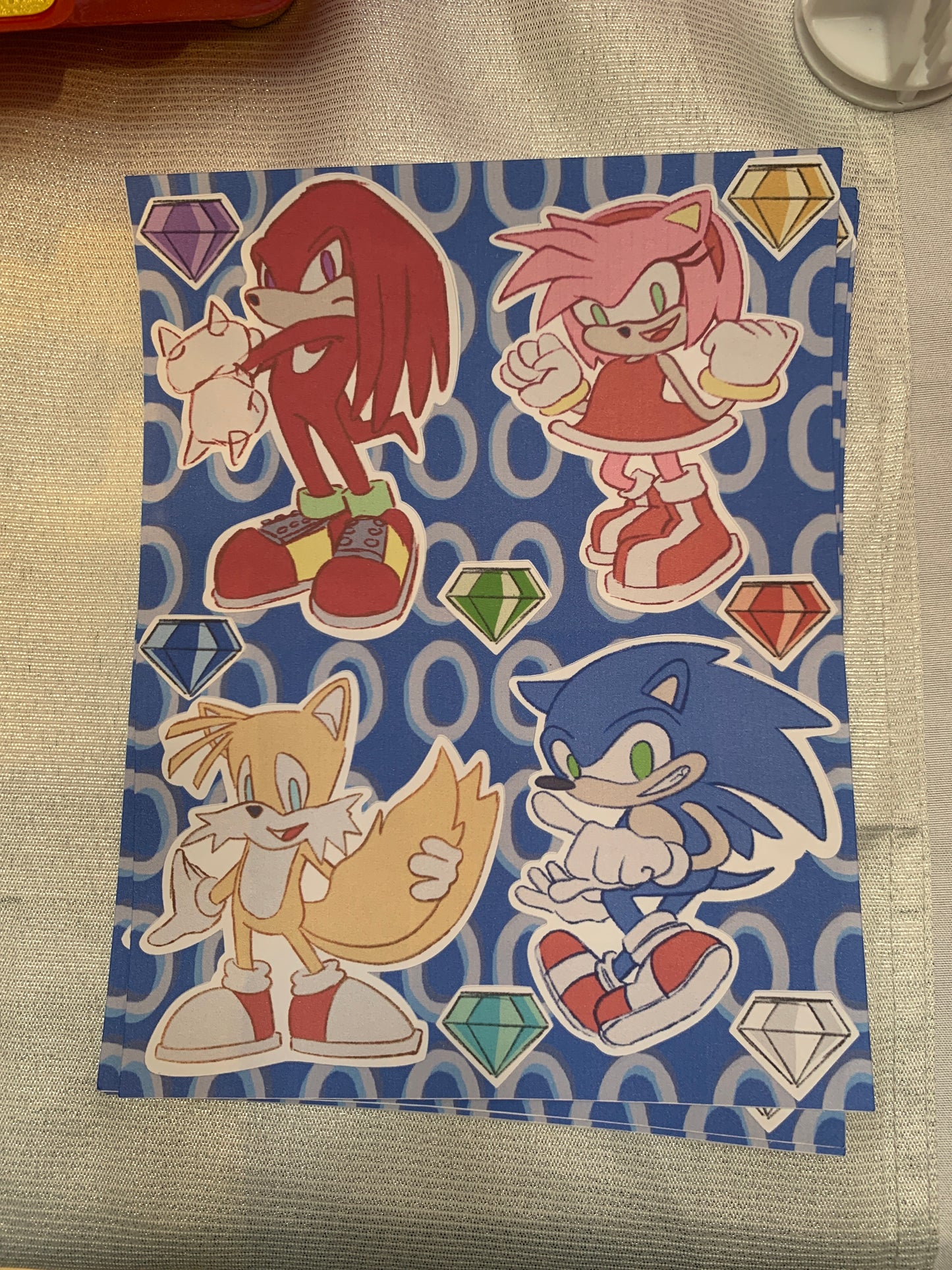 Sonic sticker sheet
