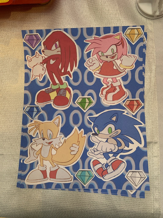 Sonic sticker sheet
