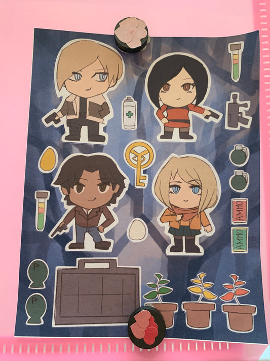 RE4R sticker sheet