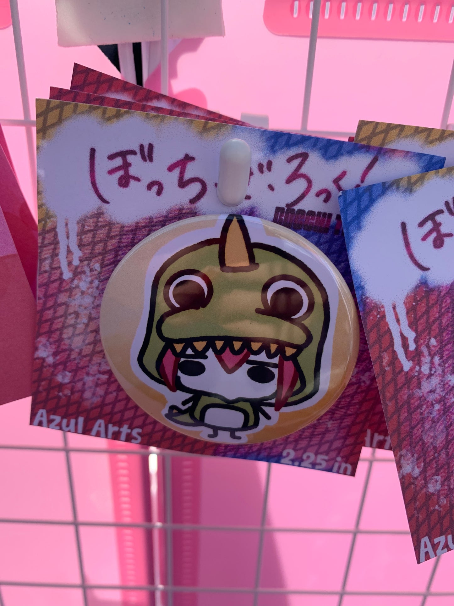 Bocchi Godzilla Button Pin 2.25