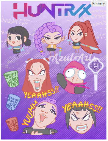 Huntrix sticker sheet