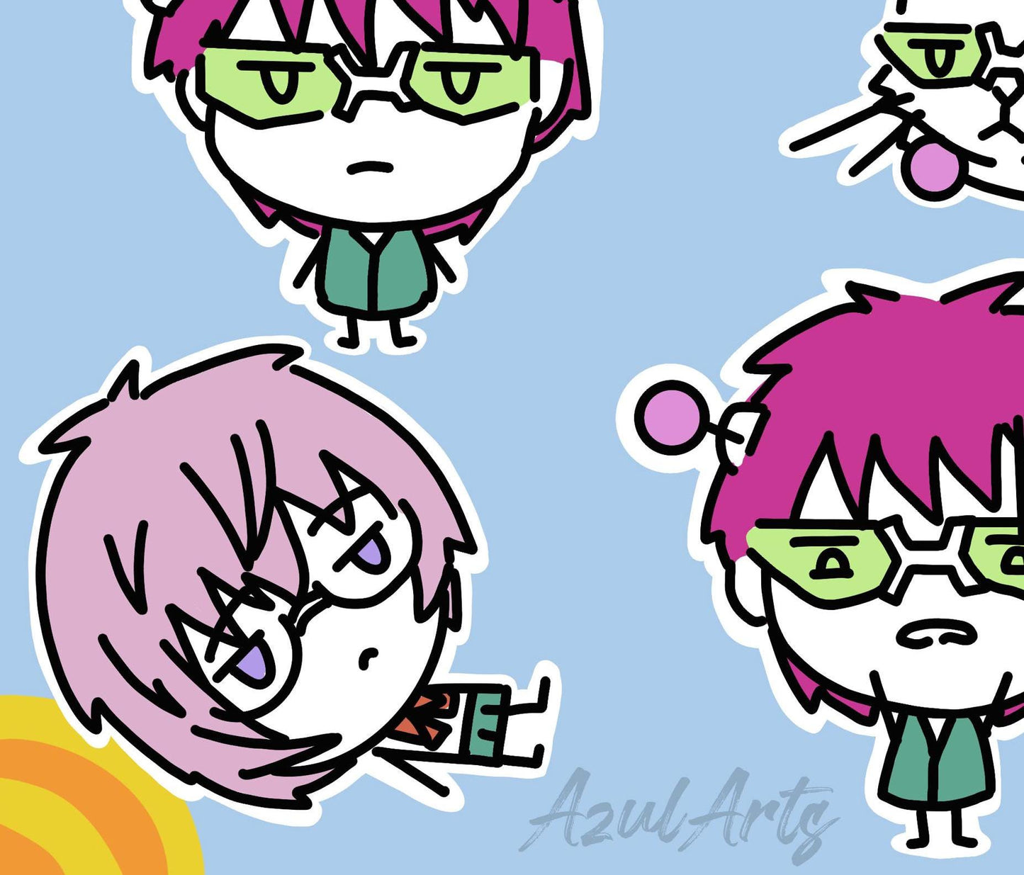 Saiki K Sticker Sheet | cute mini sheet