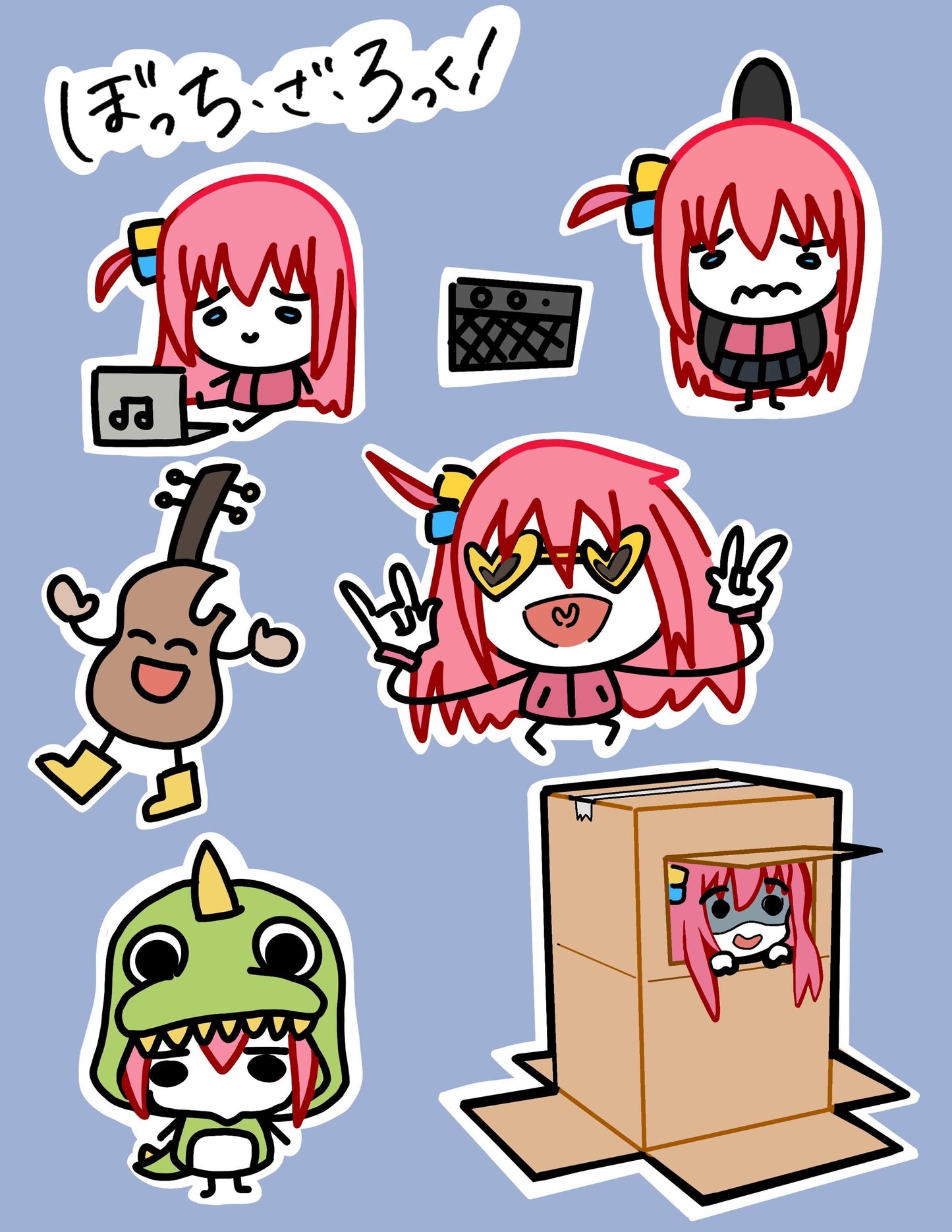 Bocchi the Rock! sticker sheet: AzulArts Style