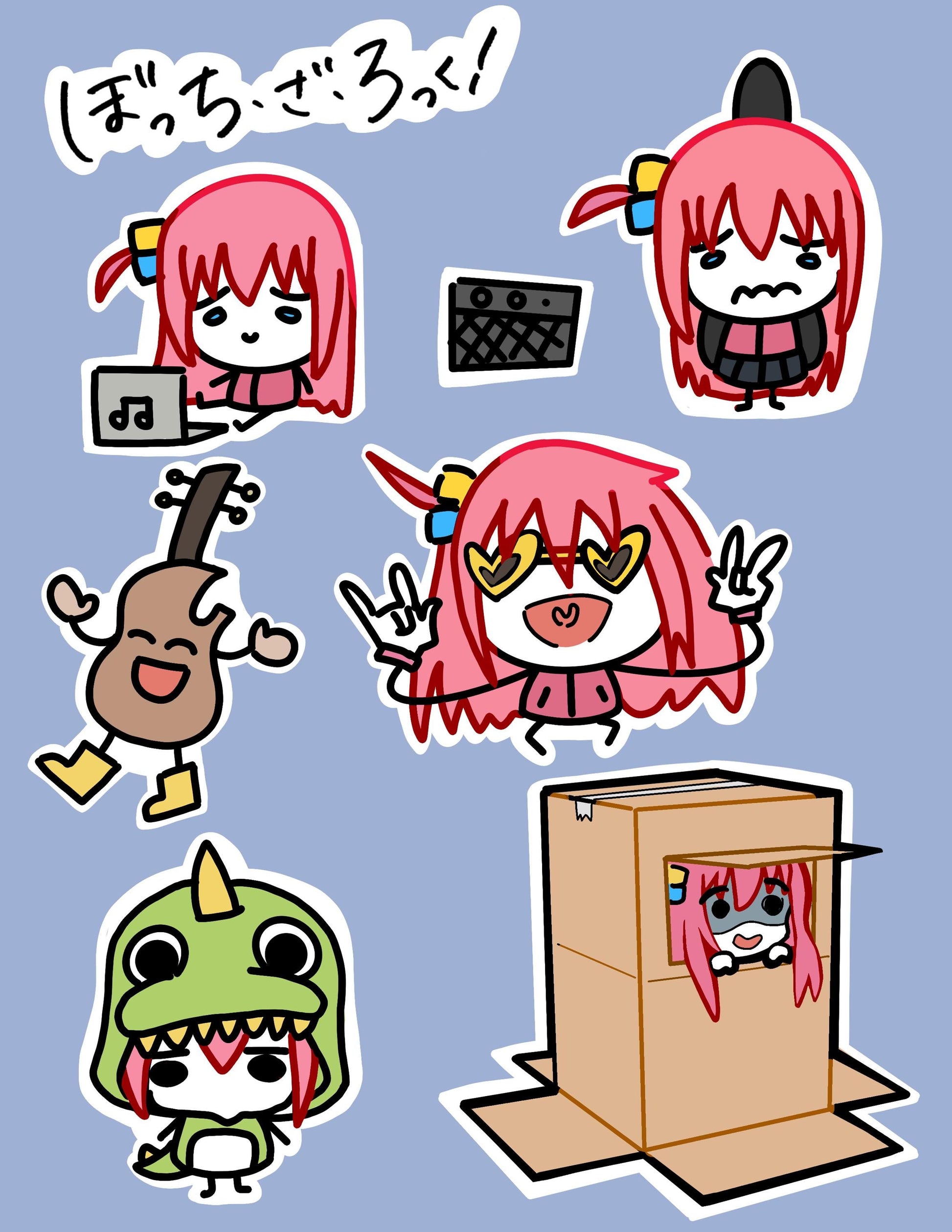 Bocchi the Rock! sticker sheet: AzulArts Style